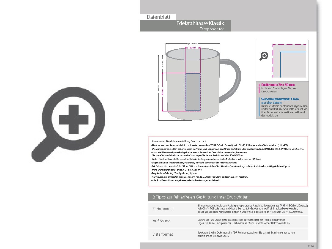 Product Bild edelstahltasse_klassik_280_ml__2-farbig__einseitig_bedruckt